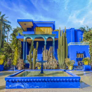 Le Jardin Majorelle, Marrakech, Morocco - November  12, 2017: Le Jardin Majorelle, amazing tropical garden in Marrakech, Morocco.